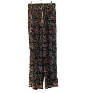 Classic Concepts Women's Size S Wide Leg‎ Viscose Pants Floral Print Drawstring